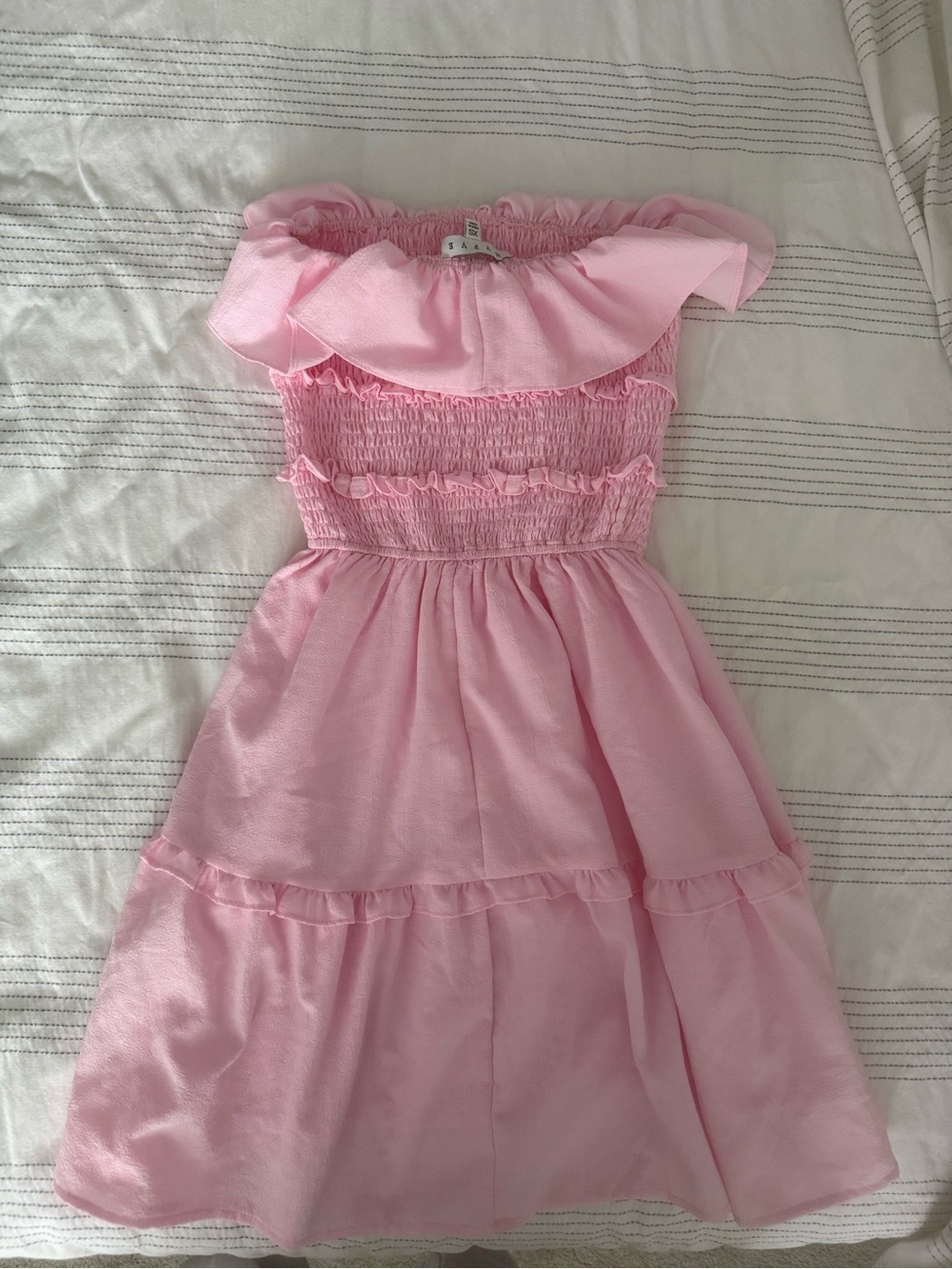 Pink Smocked Ruffle Dress - Picture 2 of 3